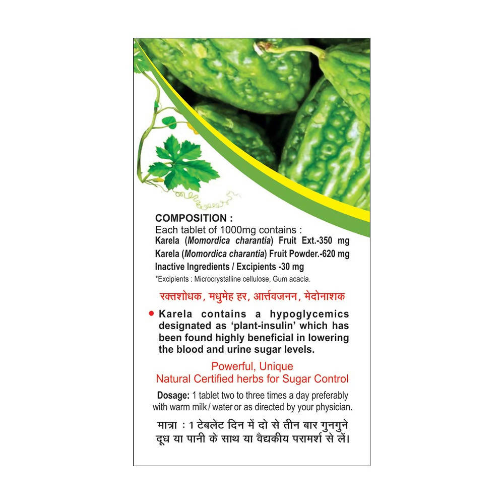 Basic Ayurveda Karela Bitter Gourd Tablet Ingredients